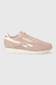 pink Reebok suede sneakers Women’s