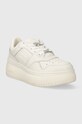 Tommy Jeans sneakersy skórzane TJW RETRO BASKET FLATFORM CHARM EN0EN02245 biały AW23