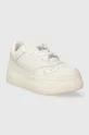 Δερμάτινα αθλητικά παπούτσια Tommy Jeans TJW RETRO BASKET FLATFORM CHARM λευκό