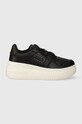 Tommy Jeans sneakersy skórzane TJW RETRO BASKET FLATFORM CHARM syntetyczny czarny EN0EN02245