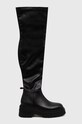 Tommy Jeans kozaki TJW OVER THE KNEE BOOTS imitacja skóry licowej czarny EN0EN02254