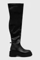 črna Elegantni škornji Tommy Jeans TJW OVER THE KNEE BOOTS Ženski