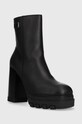 Tommy Jeans cizme de piele TJW HIGH HEEL ANKLE BOOT EN0EN02256 negru AW23