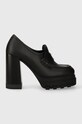 Tommy Jeans pantofi de piele TJW LOAFER PUMP gros negru EN0EN02257