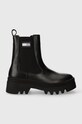 Tommy Jeans ghete chelsea de piele TJW FASHION CHELSEA 5-8 cm negru EN0EN02295