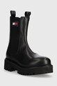 Tommy Jeans ghete chelsea de piele TJW URBAN CHELSEA EN0EN02298 negru AW23