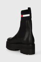 Încălțăminte Tommy Jeans ghete chelsea de piele TJW FLATFORM CHELSEA SOCK EN0EN02301 negru