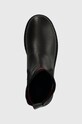 Шкіряні черевики Tommy Jeans TJW FLATFORM CHELSEA SOCK чорний EN0EN02301
