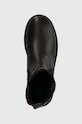 Tommy Jeans ghete chelsea de piele TJW FLATFORM CHELSEA SOCK negru EN0EN02301