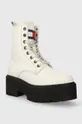 Шкіряні черевики Tommy Jeans TJW BOOT ZIP UP білий