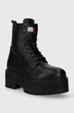 Кожаные полусапоги Tommy Jeans TJW BOOT ZIP UP EN0EN02305 чёрный AW23