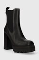 Kožené topánky chelsea Tommy Jeans TJW HIGH HEEL EN0EN02306 čierna AW23