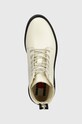 Kožne gležnjače Tommy Jeans TJW LACE UP FLAT BOOT bijela EN0EN02310