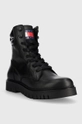 Μποτάκια εργασίας Tommy Jeans TJW LACE UP BOOT μαύρο