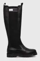 črna Elegantni škornji Tommy Jeans TJW HIGH SHAFT BOOT Ženski