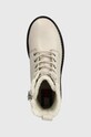 Tommy Jeans bocanci de piele TJW URBAN BOOT TUMBLED LTR WL bej EN0EN02317