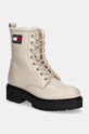 Шкіряні черевики Tommy Jeans TJW URBAN BOOT TUMBLED LTR WL з утепленням бежевий EN0EN02317