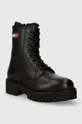 Шкіряні черевики Tommy Jeans TJW URBAN BOOT TUMBLED LTR WL чорний