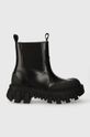 Tommy Jeans botki TJW CHUNKY CHELSEA MIX MATERIAL syntetyczny czarny EN0EN02375