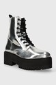 Черевики Tommy Jeans TJW FLATFORM ZIP UP METALLIC EN0EN02403 срібний AW23