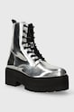 Боти Tommy Jeans TJW FLATFORM ZIP UP METALLIC EN0EN02403 сребърен AW23