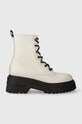 Kožené workery Tommy Jeans TJW LACE UP BOOT CHUNKY usňová koža béžová EN0EN02404