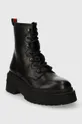 Tommy Jeans bőr bakancs TJW LACE UP BOOT CHUNKY fekete