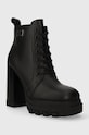 Tommy Jeans cizme de piele TJW HIGH HEEL LACE UP BOOT EN0EN02408 negru AW23