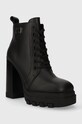 Kožené kotníkové boty Tommy Jeans TJW HIGH HEEL LACE UP BOOT EN0EN02408 černá AW23