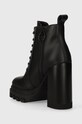 Încălțăminte Tommy Jeans cizme de piele TJW HIGH HEEL LACE UP BOOT EN0EN02408 negru
