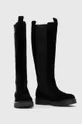 Tommy Jeans csizma TJW LONG SHAFT SUEDE BOOT fekete