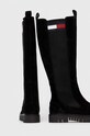 Obuwie Tommy Jeans kozaki TJW LONG SHAFT SUEDE BOOT EN0EN02412 czarny
