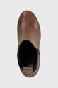 Δερμάτινες μπότες Tommy Jeans TJW NEW ESS HIGH HEEL BOOT καφέ EN0EN02439