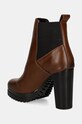 Obuwie Tommy Jeans sztyblety skórzane TJW NEW ESS HIGH HEEL BOOT EN0EN02439 brązowy