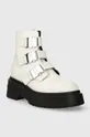 Δερμάτινες μπότες Tommy Jeans TJW CHUNKY BOOT HARDWARE λευκό