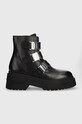 Шкіряні черевики Tommy Jeans TJW CHUNKY BOOT HARDWARE платформа чорний EN0EN02443
