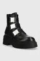 Шкіряні черевики Tommy Jeans TJW CHUNKY BOOT HARDWARE чорний