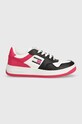 Αθλητικά Tommy Jeans TJW RETRO BASKET LEATHER απομίμηση λείου δέρματος ροζ EN0EN02532