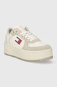 Tommy Jeans sneakers din piele TJW FLATFORM MAT MIX EN0EN02538 bej AW23