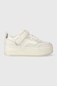 Tommy Jeans sneakers din piele TJW FLATFORM VELCRO platformă alb EN0EN02539