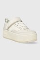 Tommy Jeans sneakers din piele TJW FLATFORM VELCRO EN0EN02539 alb AW23