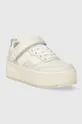 Δερμάτινα αθλητικά παπούτσια Tommy Jeans TJW FLATFORM VELCRO λευκό