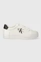bianco Calvin Klein Jeans sneakers in pelle BOLD VULC FLATFORM LACEUP LTH WN Donna