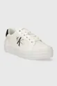 Calvin Klein Jeans sneakers in pelle BOLD VULC FLATFORM LACEUP LTH WN bianco