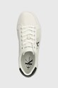 Kožené sneakers boty Calvin Klein Jeans BOLD VULC FLATFORM LACEUP LTH WN bílá YW0YW00821