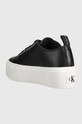 Παπούτσια Δερμάτινα αθλητικά παπούτσια Calvin Klein Jeans CUPSOLE FLATFORM LOW WL LTH WN YW0YW01107 μαύρο