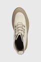 Kožené workery Calvin Klein Jeans FLATFORM LACE UP BOOT LTH béžová YW0YW01110