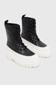 Шкіряні черевики Calvin Klein Jeans FLATFORM LACE UP BOOT LTH YW0YW01110 чорний AW23