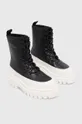 Шкіряні черевики Calvin Klein Jeans FLATFORM LACE UP BOOT LTH чорний