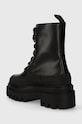 Încălțăminte Calvin Klein Jeans bocanci de piele FLATFORM LACE UP BOOT LTH YW0YW01110 negru
